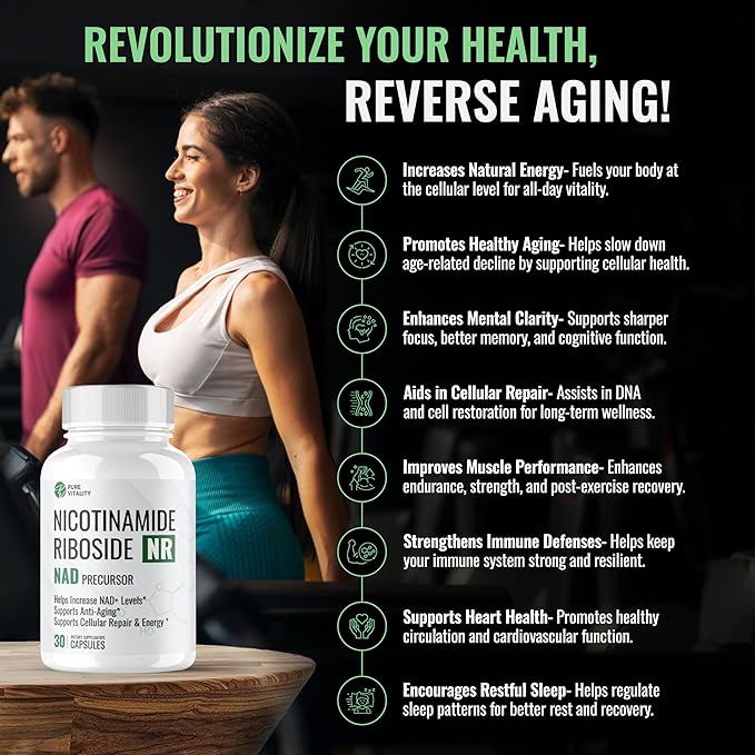 NAD Supplement | New Nicotinamide Riboside NAD+ & NR (Flush Free) | NMN Alternative | Boost Natural NAD for Anti-Aging Effects, Longevity & Cognitive Function – 30 Day Supply