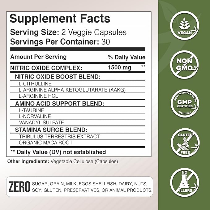 Gade Nutrition Ashwagandha with Maca Root, Horny Goat Weed, Turkesterone, Tribulus Terrestris, Panax Ginseng + Nitric Oxide Booster - Bundle for Energy, Vitality, Performance, Pump