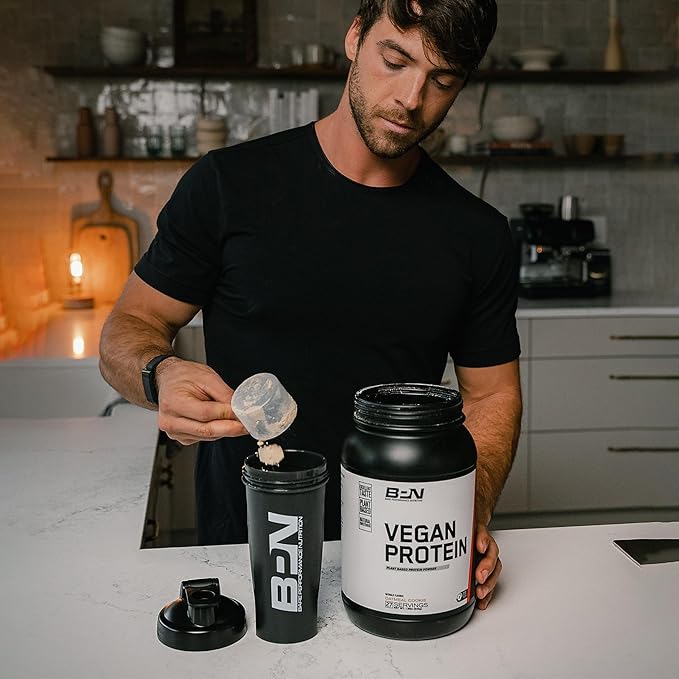 BARE PERFORMANCE NUTRITION Vegan Protein, Plant Based Protein, Pea Protein, Watermelon and Pumpkin Protein, Naturally Sweetened and Flavored (27 Servings, Peanut Butter Cookie)