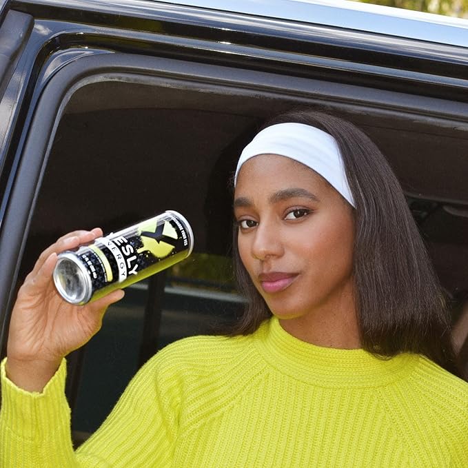 Yesly Energy Drink, Lime, Naturally Flavored Sparkling Energy Water With Electrolytes, Magnesium, Potassium, Vitamin C, B6 & B12, Natural Caffeine From Green Tea, Zero Sugar, 12 Fl Oz Cans, 12 Pack