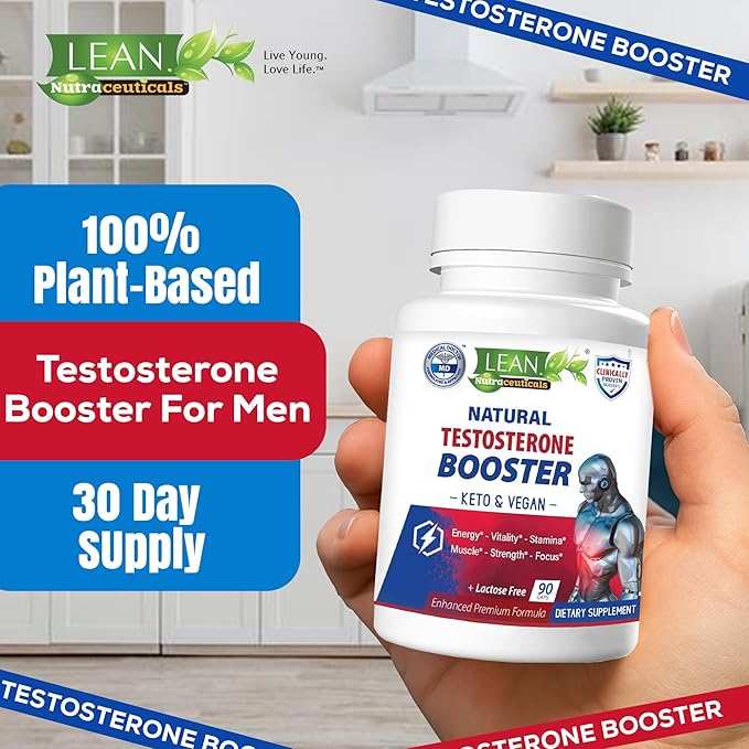 Testosterone Booster for Men, Keto Vegan, Total Male Test Supplement, Tongkat Ali Horney Goat Weed Tribulus Terrestris D Aspartic Acid Boron Plus Zinc DHEA, Enhance Max Mood Build Muscle Pills 90 Caps