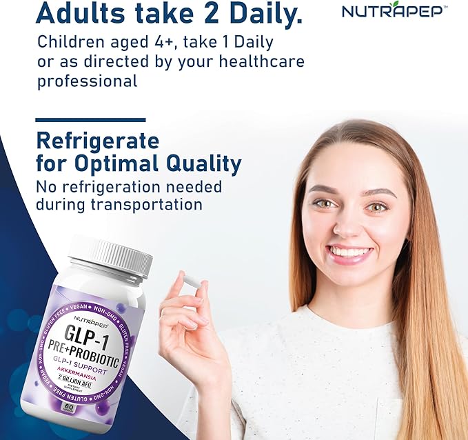 GLP-1 Probiotic Prebiotics Akkermansia Muciniphila Capsule Supplement - GLP 1 Booster Activate Elevate Pill - GLP1 Gut Abdominal Digestive Liver Detox Support Comfort Ultimate Strength Men Women