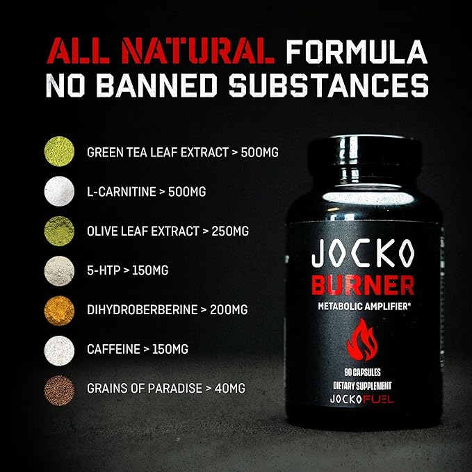 Jocko Fuel Burner for Men & Women - Healthy Weight Support Supplement, Helps Regulate Appetite, & Metabolism Booster - Supports Healthy Metabolism & Increased Thermogenesis 90 Count (30 Day Supply)