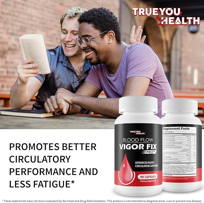 Blood Flow Vigor Fix Pro - Our Best Blood Flow Supplement for Men - Poor Circulation Supplements - Blood Circulation Supplements for Men to Increase Blood Flow - Healthy Blood Flow - Men Blood Flow