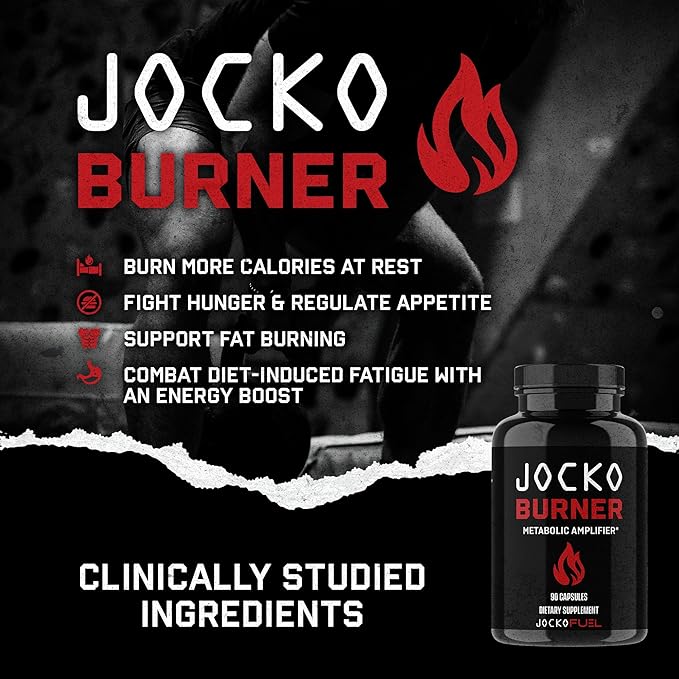 Jocko Fuel Burner for Men & Women - Healthy Weight Support Supplement, Helps Regulate Appetite, & Metabolism Booster - Supports Healthy Metabolism & Increased Thermogenesis 90 Count (30 Day Supply)