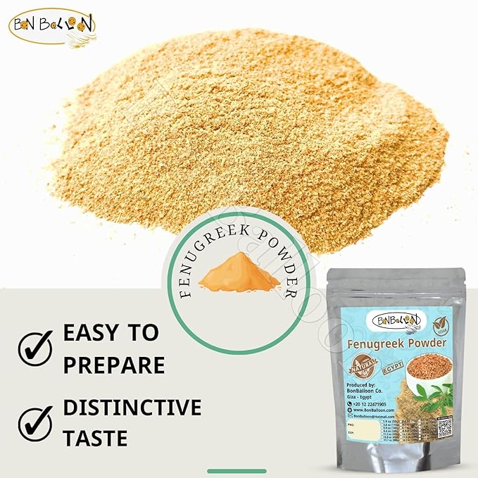 Pure & Natural Fenugreek Ground Powder Dried Natural Herbal Herb Herbs Tea Cooking Seasoning Spice Spices Trigonella Foenum Graecum Genisteae Kosher Halal (17.64 oz / 500 gm) حلبه مطحونه