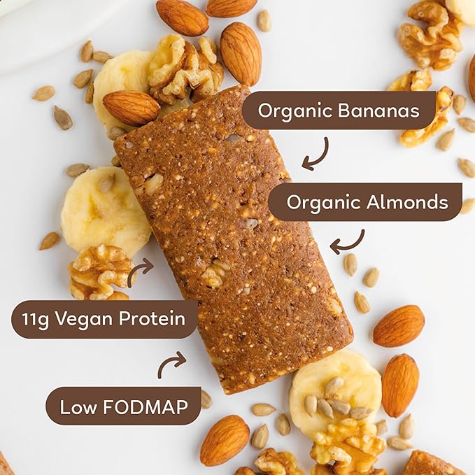 GoMacro MacroBar Organic Vegan Protein Bars - Banana + Almond Butter, (2.3 Ounce Bars, 12 Count)