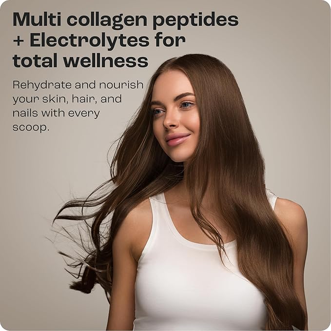 KEY NUTRIENTS Collagen Peptides Powder, Multi Collagen Peptides Powder, Collagen Powder Unflavored Electrolytes, Collagen Supplements, Collagen Peptides for Women, Collagen for Men (30 Servings)