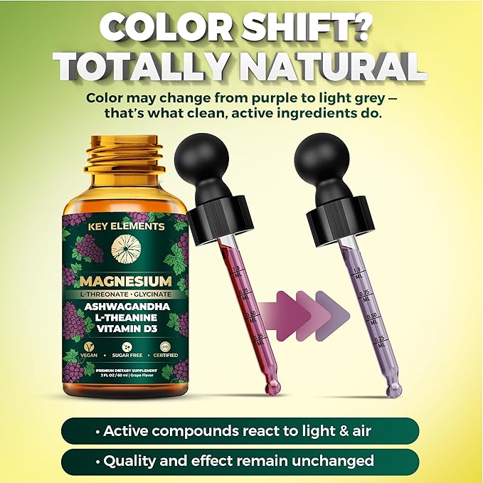 Liquid Magnesium L-Threonate with Magnesium Glycinate for Sleep | Ashwagandha with L Theanine and Vitamin D3 Magnesium Supplement | Ashwagandha and Magnesium with L-Theanine