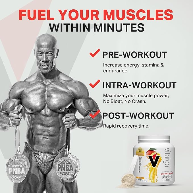 Vitargo Carbohydrate Powder | Feed Muscle Glycogen 2X Faster | 1 LB Mango Pre Workout & Post Workout Recovery Powder| Carb Supplement for Recovery, Endurance, Gain Muscle Mass