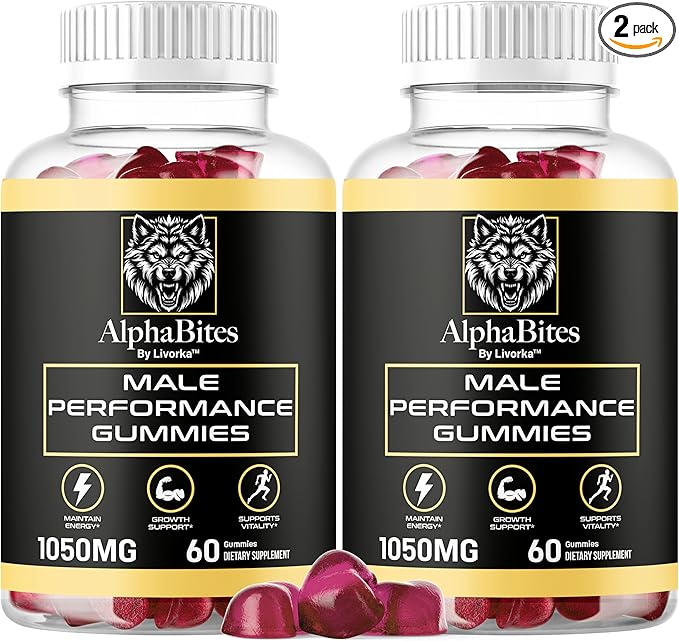 (2 Pack) Alpha Bites - Original Formula 7 in 1 Alpha Bites Gummies, AlphaBites for Men, Official Alpha Bites Advanced Premium Formula Performance and Energy, Alpha Bite Gummy Reviews, for 2 Months
