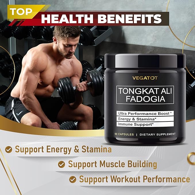 VEGATOT Fadogia Agrestis Tongkat Ali Ultra Herbal Supplement **USA Made and Tested** Potency Boosted with Creatine, L-Citrulline, L-Arginine - Promote Energy & Performance