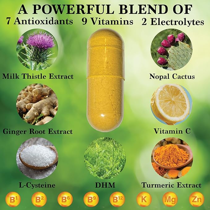 Celebration Support | Wakeup with Clarity Antioxidants, Vitamin C, Electrolyte & B Complex | L-Cysteine, DHM, Turmeric, Ginger, Turmeric, Milk Thistle, Prickly Pear | 14 Servings