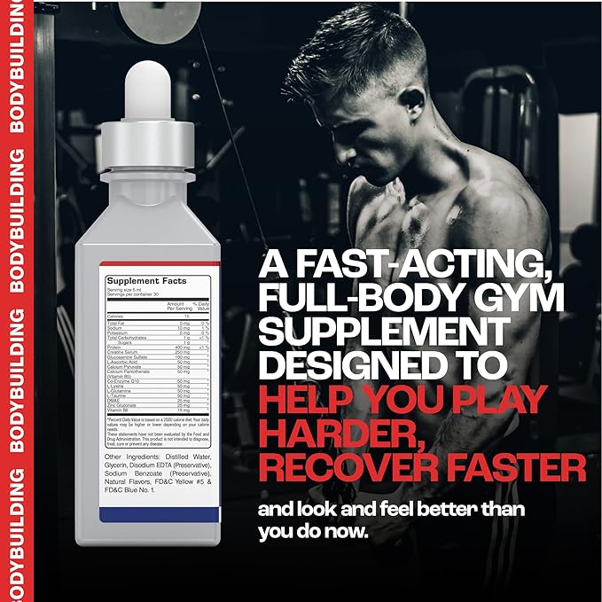 Muscle Maker Post Workout Serum: Enhanced Men's Health with Antioxidant Boost. Immunity Powerhouse, Vitamin C & Zinc. Creatine for Fitness, Energy & Focus. Raspberry 5.1 Fl Oz