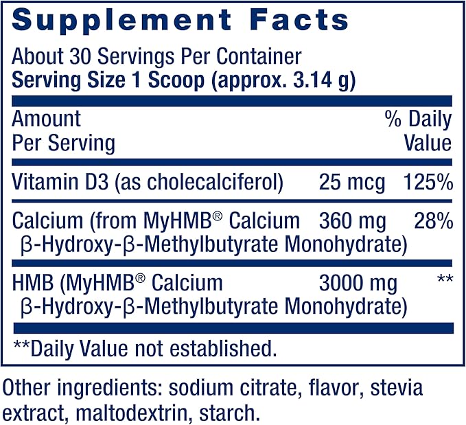 Life Extension Wellness Code® Muscle Strength & Restore Formula, Vitamin D3, ß-Hydroxy-ß-Methylbutyrate Monohydrate (HMB), Muscle Health, Gluten Free, Non-GMO, 94.2 g