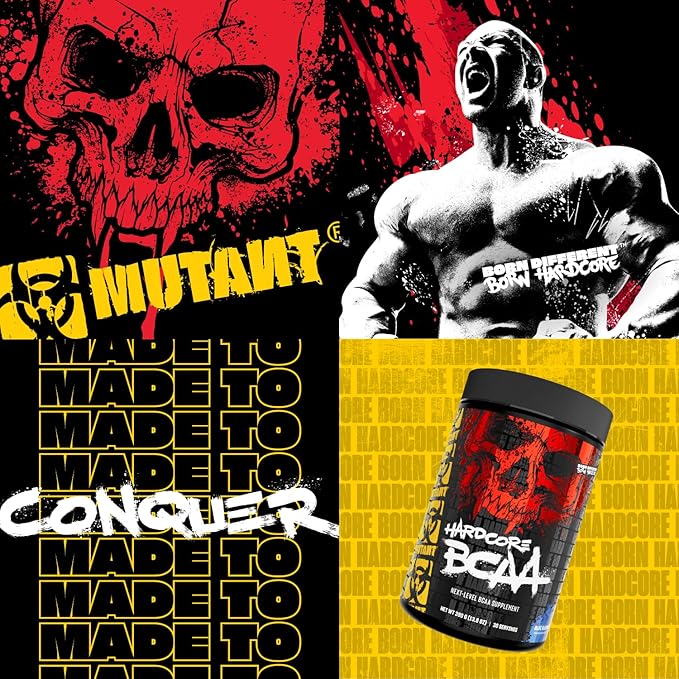 Mutant Hardcore BCAA - Pre, Intra or Post Workout – BCAA Next Level branched-Chain Amino Acids Supplement – Hydration + Recovery - 30 Serving - Mango