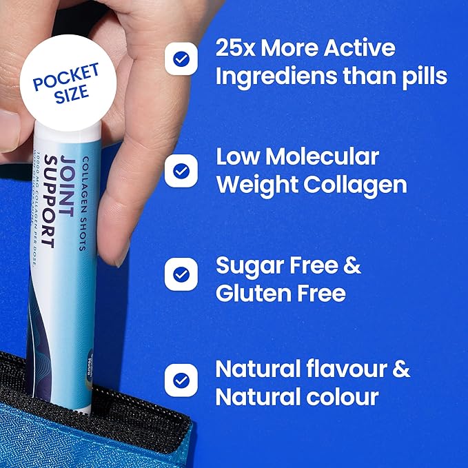 Swedish Nutra - Joint Support Shots I 2 Boxes, 60 Day Supply I 10,000 mg Collagen Type I, II & III I Glucosamine, MSM, Chondroitin, Turmeric I 100% Natural Flavour I Sugar-Free