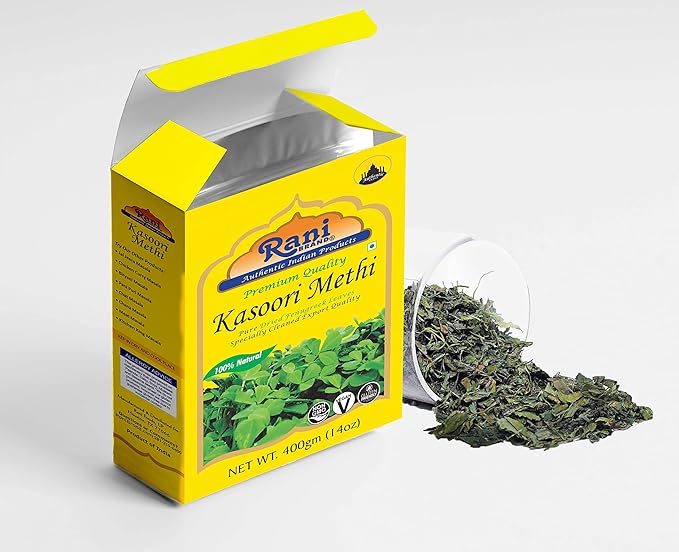 Rani Fenugreek Leaves Dried (Kasoori Methi) 14oz (400g) ~ All Natural | Vegan | Gluten Friendly | NON-GMO | Indian Origin