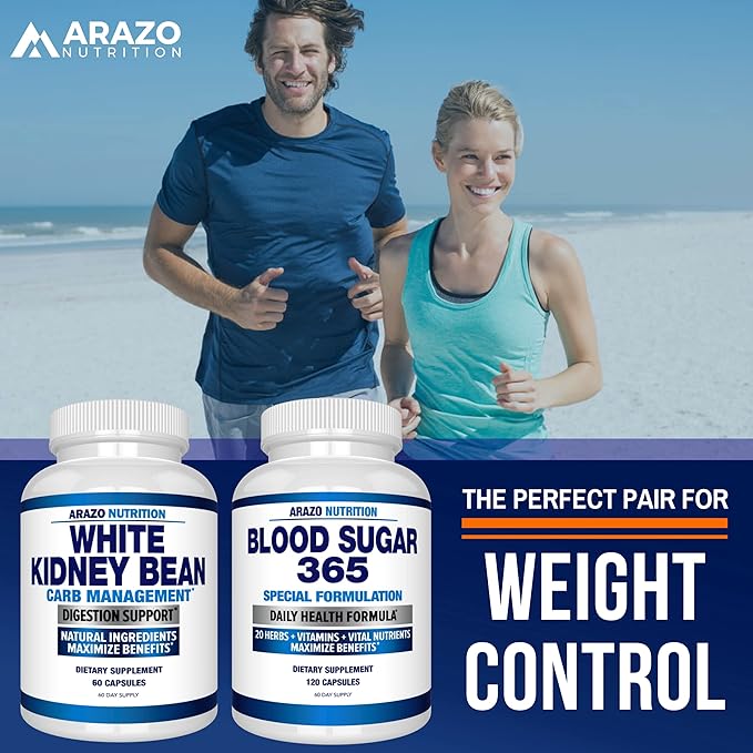 Arazo Nutrition White Kidney Bean Extract - 100% Pure Carb Blocker and Fat Absorber for Weight Support - Intercept Carbs