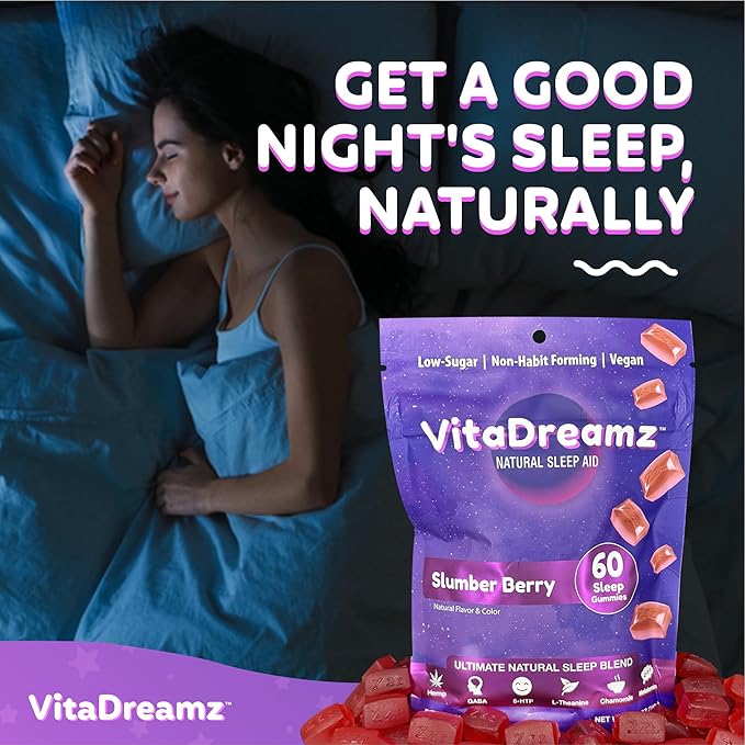 Melatonin Gummies for Sleep - Natural Sleep Aid Supplement with L-Theanine & GABA - SleepEZ Pillowz 60 Count (Pack of 3)