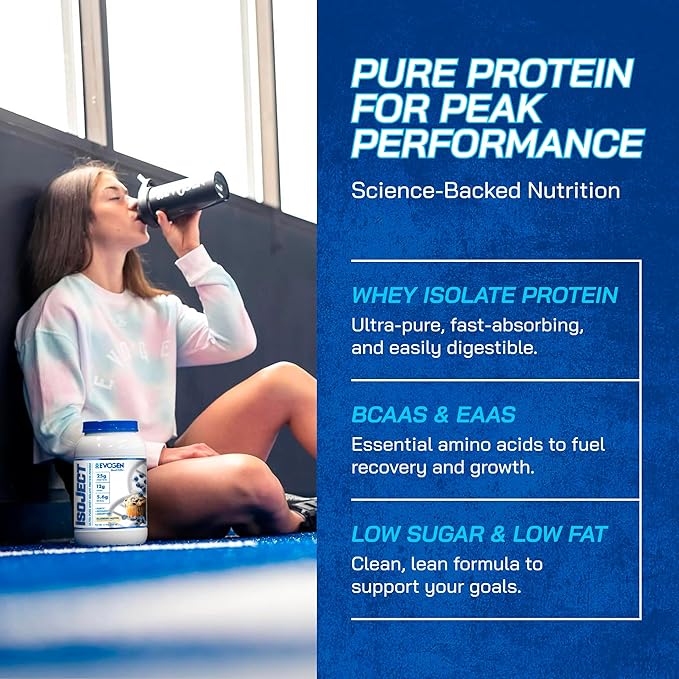 Evogen Isoject - Whey Protein Isolate | Ultra-Pure Whey Protein Powder with Ignitor Enzymes, BCAAs, and EAAs | Enhanced Absorption & Recovery | Blueberry Muffin | 25 Servings