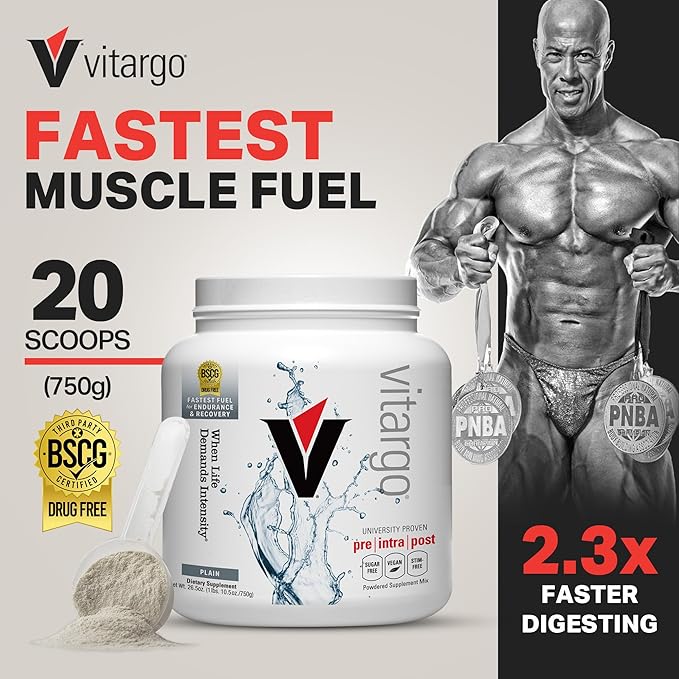Vitargo Carbohydrate Powder | Feed Muscle Glycogen 2X Faster | 1 LB Unflavored Pre Workout & Post Workout Recovery Powder| Carb Supplement for Recovery, Endurance, Gain Muscle Mass