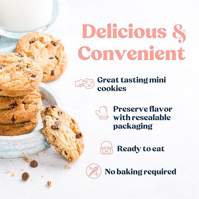 Lactation Cookies Breastfeeding Supplement - Chocolate Chip - Support Mothers Breast Milk Supply Increase - with Brewers Yeast Powder, Oat Flour, and Flax for Lactation - Fenugreek Free - 10oz