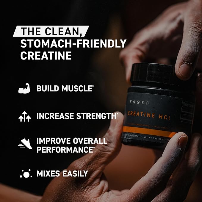 Kaged Creatine HCl Powder, Lemon Lime, Muscle Building and Recovery Supplement, Patented Formula, Highly Soluble Powder, 75 Servings