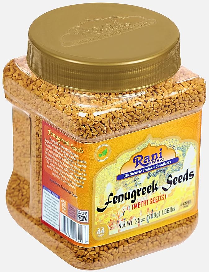 Rani Fenugreek (Methi) Seeds Whole 25oz (1.56lbs) 708g PET Jar, Trigonella foenum graecum ~ All Natural | Vegan | Gluten Friendly | Non-GMO | Kosher | Indian Origin, used in cooking & Ayurvedic spice