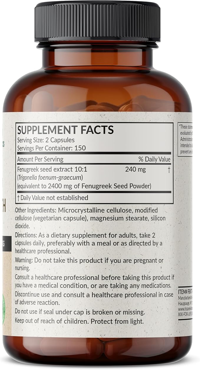 Futurebiotics Fenugreek Extra Strength Supports Overall Good Health & Well-Being, Non-GMO, 300 Vegetarian Capsules