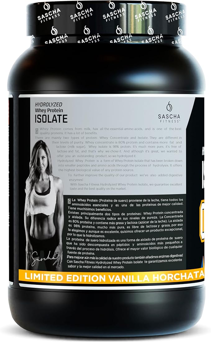 SASCHA FITNESS Hydrolyzed Whey Protein Isolate,100% Grass-Fed (2 Pounds, All) (Vanilla Horchata)