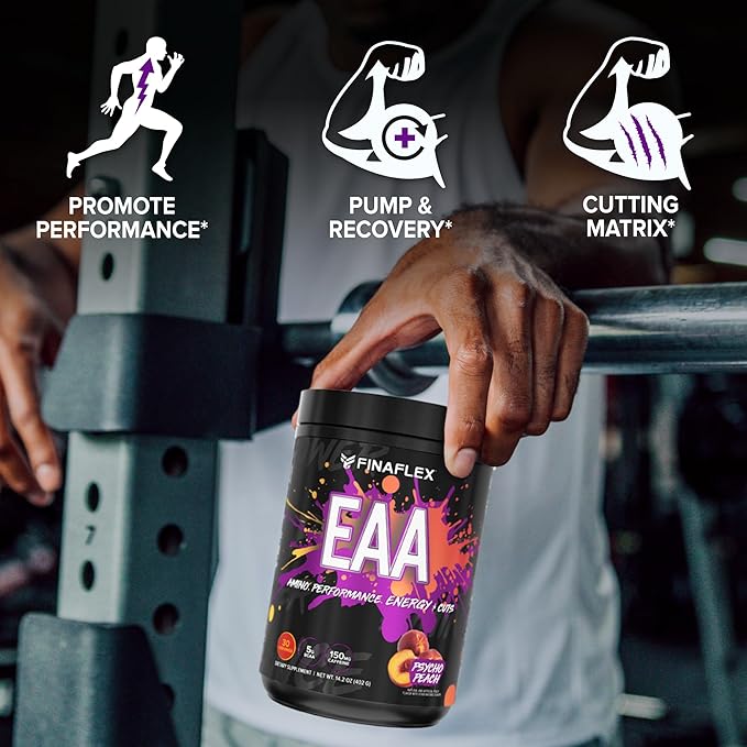 FINAFLEX EAA, Psycho Peach - 14.2 oz - Promotes Performance, Energy & Cuts - with BCAAs, L-Glutamine, L-Arginine, Acetyl-L-Carnitine & Caffeine - 30 Servings