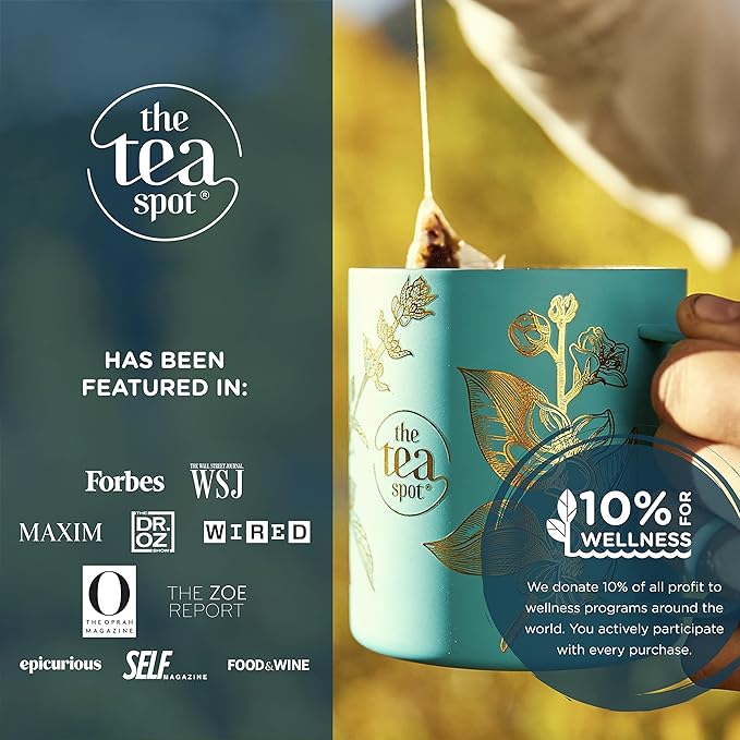 The Tea Spot Organic Ashwagandha herbal tea with Adaptogen for immune support & stress management | Blend of dandelion, chaga & Ashwagandha | No additives - 15 Tea Bags