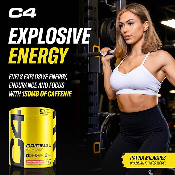 Cellucor C4 Original Pre Workout Powder Strawberry Margarita | Vitamin C for Immune Support | Sugar Free Preworkout Energy for Men & Women | 150mg Caffeine + Beta Alanine + Creatine | 60 Servings