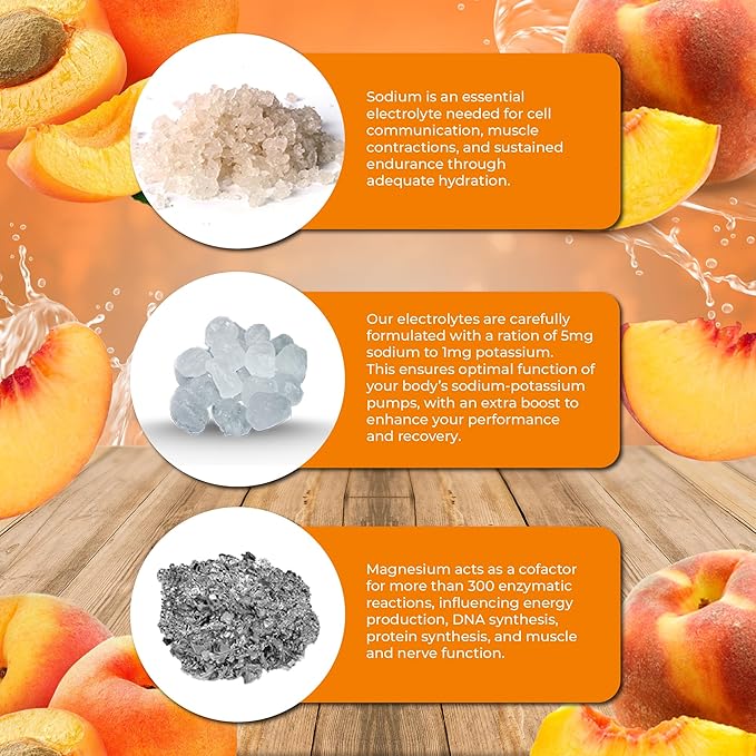 Santa Cruz Paleo Electrolyte Powder Peach with Himalayan & Sea Salt, Magnesium, Potassium, Sugar-Free, 30 Servings