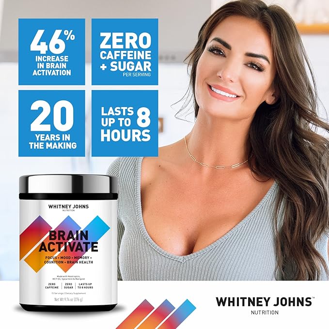 Brain Booster Supplement, Nootropic Focus, Brain Supplements for Memory & Focus, Reduce Brain Fog with Fast Acting Unique MCT C8 - Zero Sugar & Caffeine, 2 Tubs