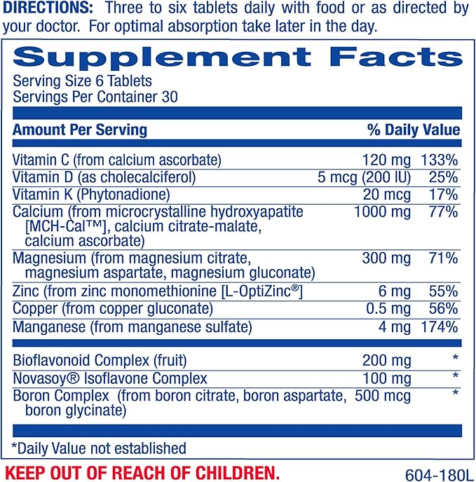 Clinical Calcium Complex Bone Supplement - Restorative Calcium Magnesium Zinc D3 Supplement for Bone Health Strength & Density Support with Antioxidant Bioflavonoids - High Absorption - 30 Servings