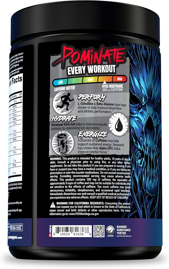 PROSUPPS Hyde Nightmare Intense Energy Pre-Workout, Black N' Berry, and Creatine 300 Bundle