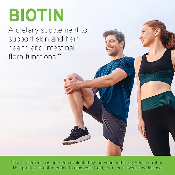 DAVINCI Labs Biotin - Supports Skin & Hair Health, Intestinal Flora Function* - Dietary Supplement with Vitamin C & Calcium as Ca Carbonate - Vegetarian - Gluten-Free - 60 Capsules