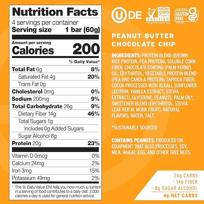 No Cow High Protein Bars, Peanut Butter Lovers Variety Pack - Healthy Snacks, 20g Vegan Protein, High Fiber, Low Sugar, Keto Friendly, Dairy & Gluten Free (12 Count)