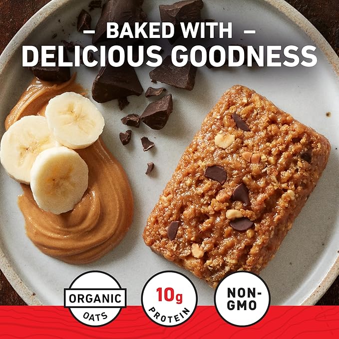CLIF BAR - Peanut Butter Banana with Dark Chocolate Flavor - Made with Organic Oats - Energy Bars - Non-GMO - Plant Based Protein Bars (10 Pack)