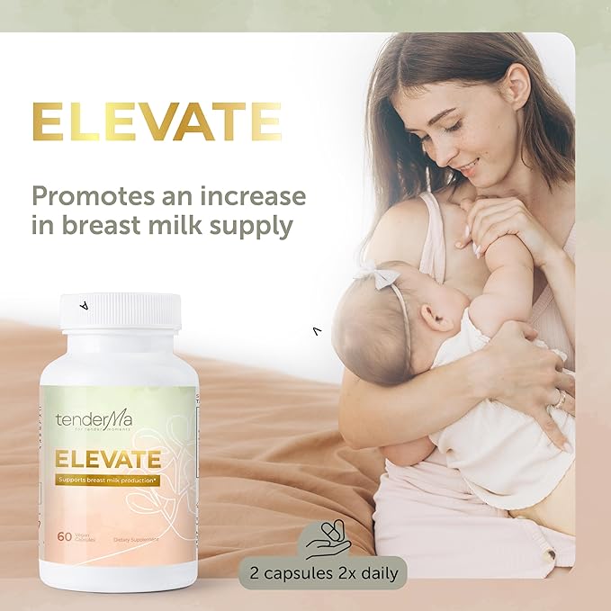 Elevate Lactation Supplement – Fenugreek-Based Breastfeeding Support with Organic Fennel, Alfalfa & Blessed Thistle – 60 Vegan Capsules