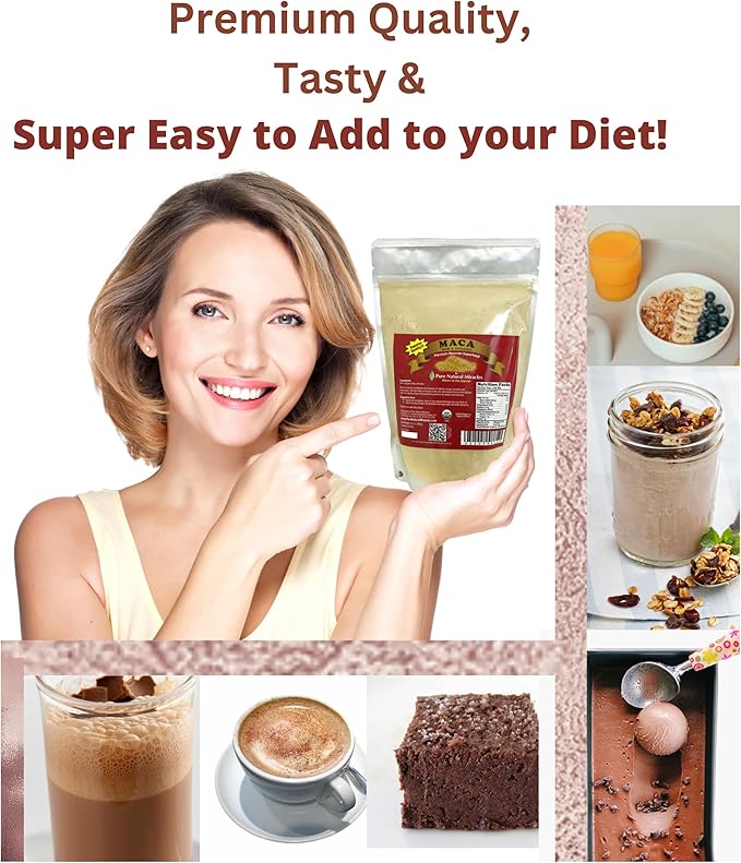 Organic Peruvian Maca Root Powder (16 oz) - Raw & Nutrient-Dense Adaptogenic Superfood - Supports Energy, Hormonal Balance & Endurance - Non-GMO, Gluten-Free & Vegan Wellness Booster