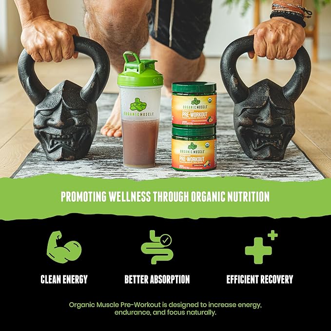 USDA Organic Pre-Workout Powder, Strawberry Mango | Clean Energy Without Jitters | Natural Performance Boost | No Artificial Sweeteners | 20 Superfoods | Low Caffeine, 20 Servings