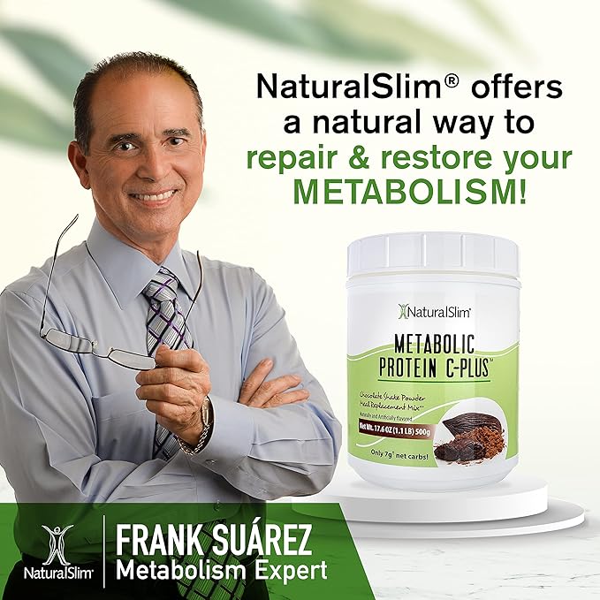 Naturalslim Protein Powder with Vitamins and Minerals Metabolic C-Plus - Meal Replacement Powder Fortified with Vitamin C, Zinc & Amino Acid - Chocolate Protein Powder 10 Servings 1.1 lb.