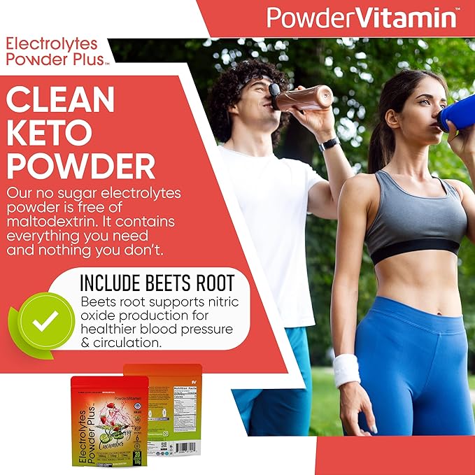 Electrolytes Powder Plus (20 Servings) Strawberry Cucumber Electrolyte Powder Zero Calorie Keto,0Sugar,No Maltodextrin,1000mg Potassium,120mg Calcium,120mg Magnesium, Pink Himalayan Salt