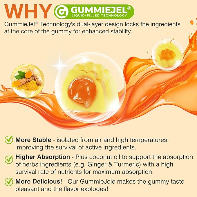 Ginger Chews Supplement Gummies for Nausea, Stomach Relief - Sugar Free with Turmeric & Odorless Garlic, Quercetin, Vitamin D3, Ultra Absorption for Digestive Support - 60 Count (Pack of 1)
