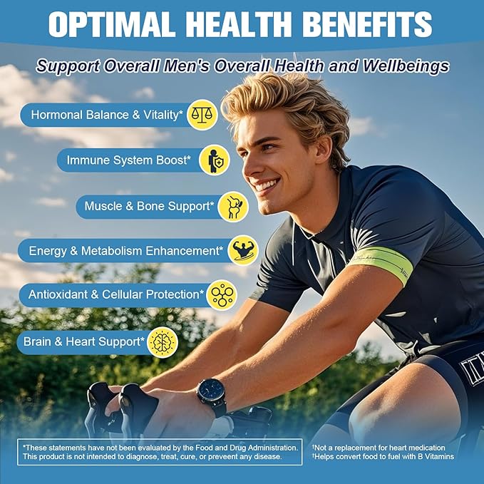 Sugar Free Men's Multivitamin Gummies w/Vegan Omega 3, Maca, Saw Palmetto, Vitamin A, B, C, E, D3, K, Zinc, Daily Methylated Multivitamins for Men, for Immunity, Energy, Lemon Flavor, 60 Counts
