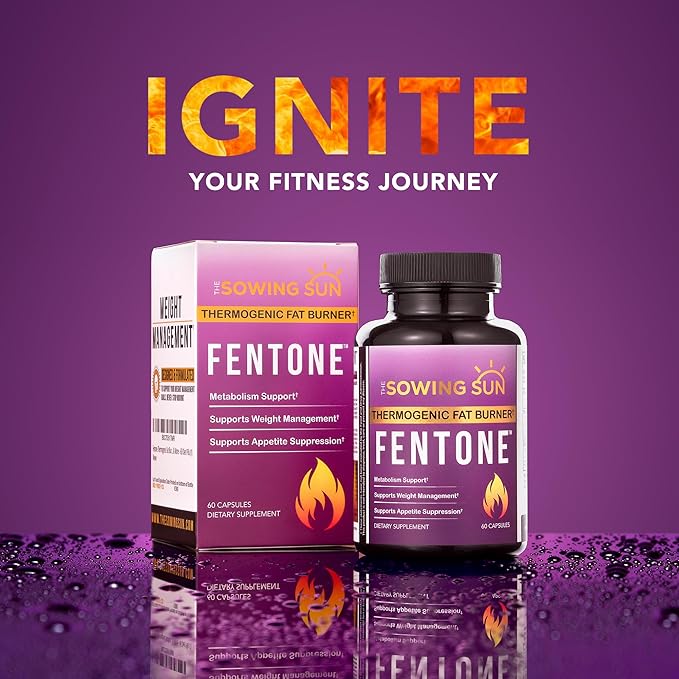 Fentone Thermogenic Fat Burner Energy Booster, Appetite Suppressant, Clinically Studied Weight Loss, Fat Burning, Phenylethylamine HCl, L- Carnitine, Ketones - 60 Diet Pills (1)