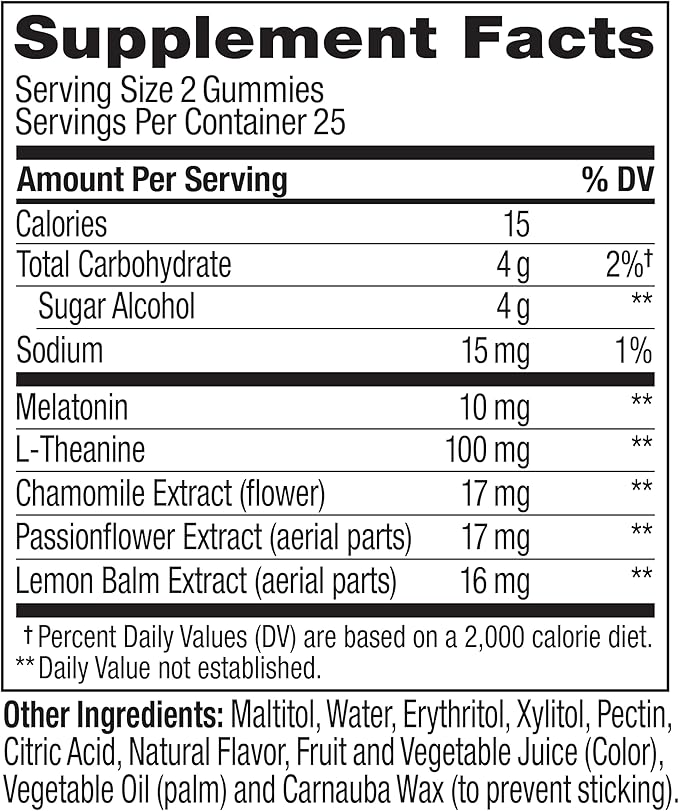 OLLY Max Strength Sleep Gummy, 10mg Melatonin, L-Theanine, Chamomile, Lemon Balm, Sugar Free, Vegetarian Sleep Aid, Strawberry - 50 Count